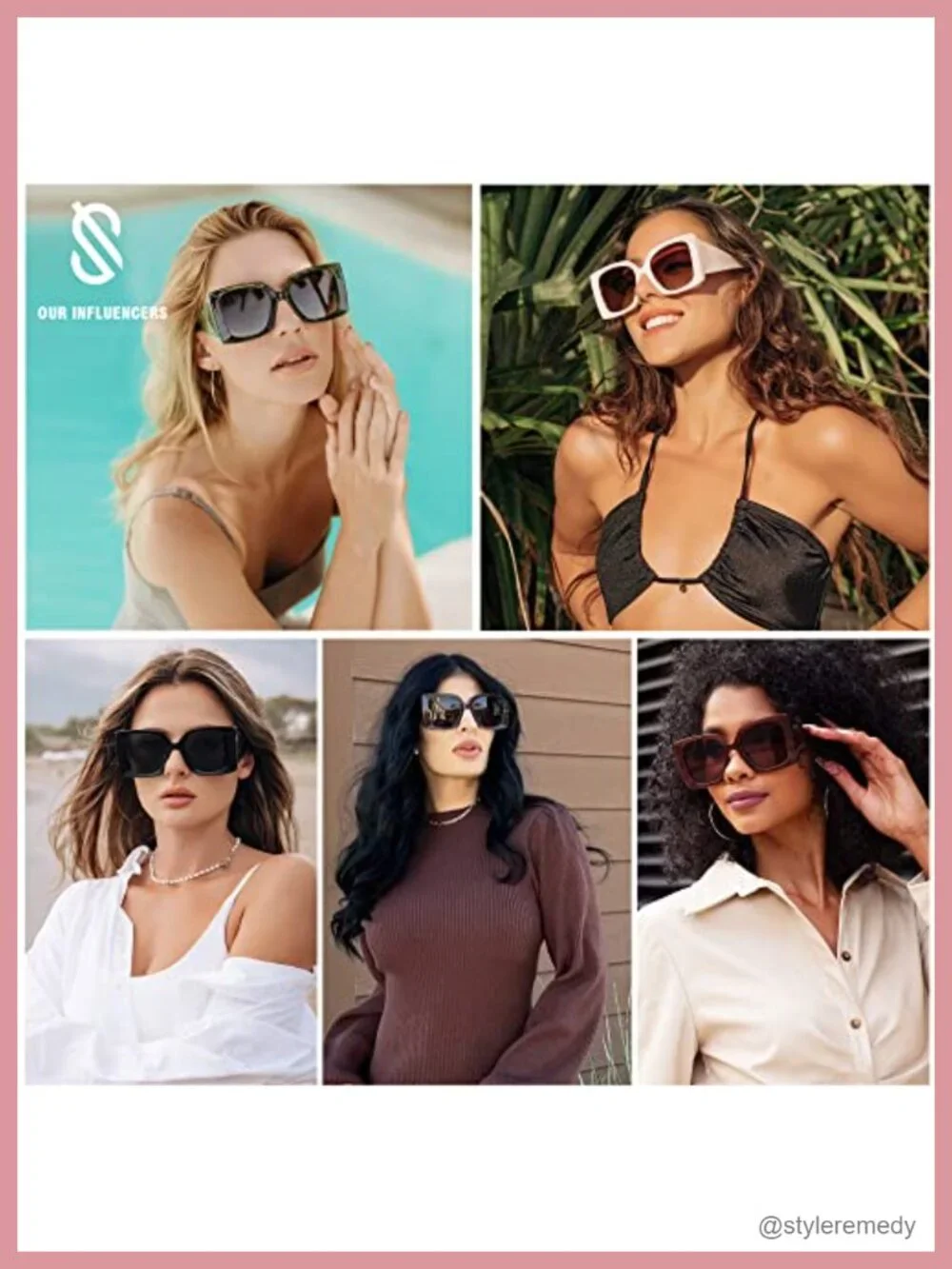 Oversized Polarized Square Sunglasses for Women UV Protection Driving